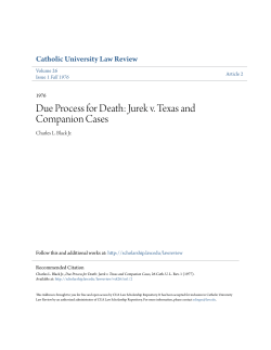 Due Process for Death: Jurek v. Texas and Companion Cases