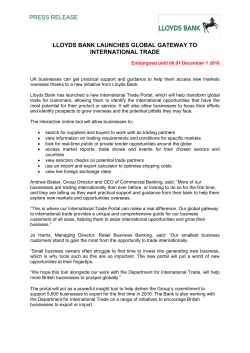 press release lloyds bank launches global gateway to international