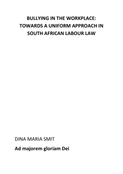 BULLYING IN THE WORKPLACE - University of the Free State
