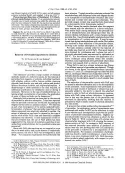 4763 Removal of Peroxide Impurities by Zeolites The literature