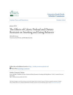 The Effects of Caloric Preload and Dietary Restraint on Smoking and