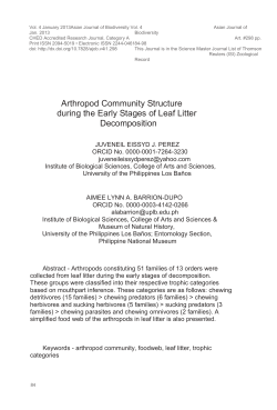 Arthropod Community Structure during the Early Stages of Leaf Litter