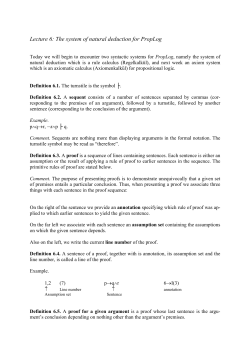 Foundations of Logic I