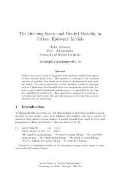 I missed the deadline for the proceedings, but the