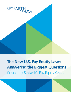 The New US Pay Equity Laws: Answering the