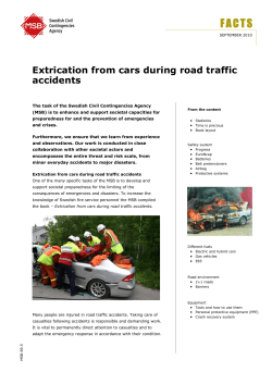 Extrication from cars during road traffic accidents