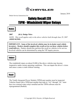 Safety Recall J28 TIPM - Windshield Wiper Relays