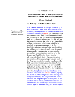 Federalist #10 - FacultyWeb Support Center