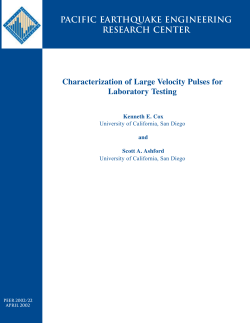 Characterization of Large Velocity Pulses for Laboratory Testing