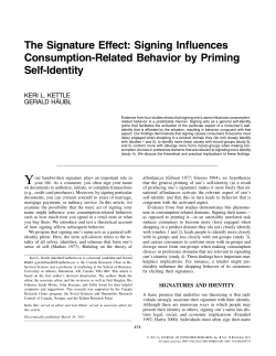 The Signature Effect: Signing Influences Consumption