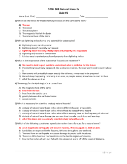 GEOL 308 Natural Hazards Quiz #1