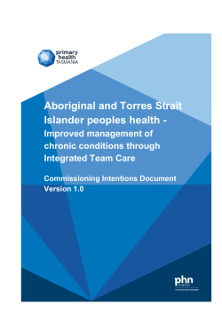 Aboriginal Health Commissioning Intentions