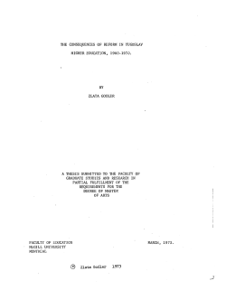 the consequences of reform in yugoslav higher