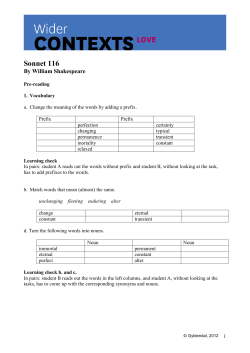 Sonnet 116 - widercontexts