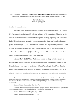 1 The Adventist Leadership Controversy of the 1870s: A Brief