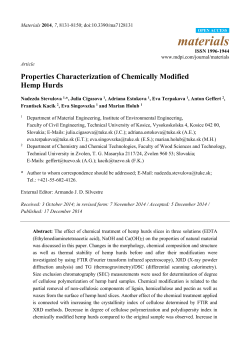 Properties Characterization of Chemically Modified Hemp