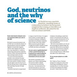 God, neutrinos and the why