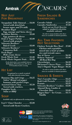 Bistro Menu - Amtrak Cascades