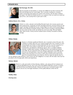 speaker bios - Christian Midwives International