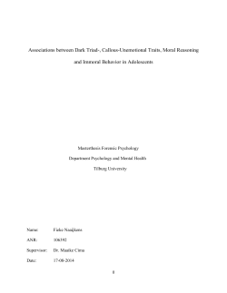 Associations between Dark Triad-, Callous