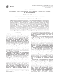 Determination of the composition and molar volume of H2O