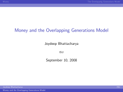 Money and the Overlapping Generations Model