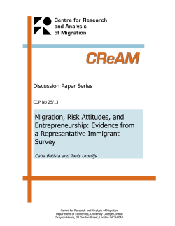 Migration, Risk Attitudes, and Entrepreneurship
