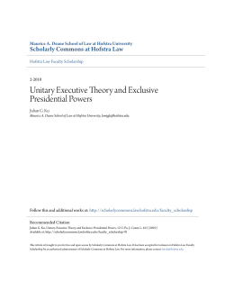 Unitary Executive Theory and Exclusive Presidential Powers