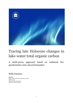 Tracing late Holocene changes in lake-water total organic
