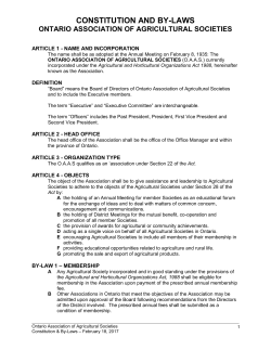 Approved OAAS Constitution By-Laws