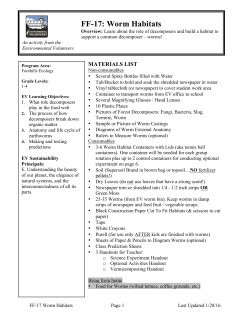 FF-17: Worm Habitats - Environmental Volunteers
