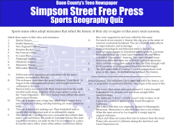 Sports Geography Quiz - Simpson Street Free Press