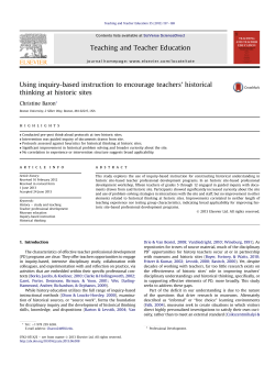 (2013). Using Inquiry-Based Instruction to Encourage Teachers