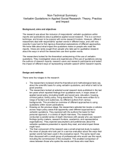 Verbatim Quotations in Applied Social Research