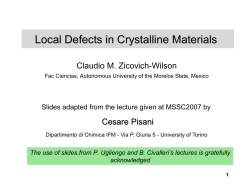 Modeling Defects in Solids