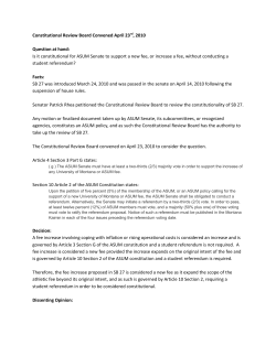Constitutional Review Board Convened April 23rd, 2010 Question at
