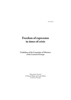 Freedom of expression in times of crisis