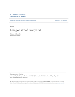 Living on a Food Pantry Diet
