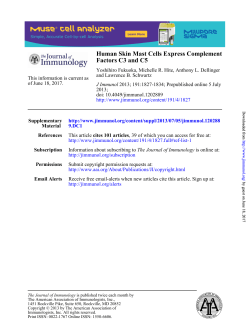 Human Skin Mast Cells Express Complement Factors C3 and C5