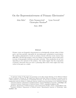 On the Representativeness of Primary Electorates