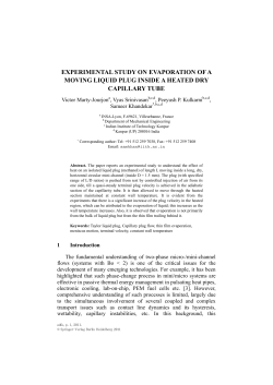 experimental study on evaporation of a moving liquid plug