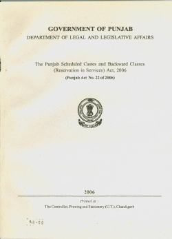 The Punjab Scheduled Castes And Backward Classes(Reservation