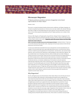 Microscopic Magnetism - University of Tennessee Physics