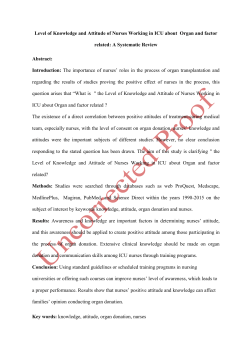 Level of Knowledge and Attitude of Nurses Working in ICU about