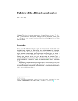Dichotomy of the addition of natural numbers