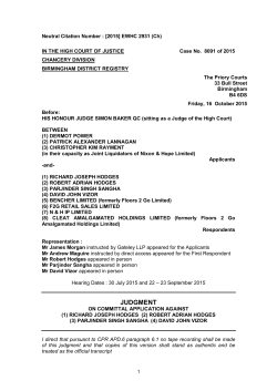 Hodges - Courts and Tribunals Judiciary