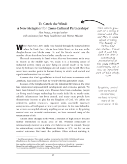 To Catch the Wind: A New Metaphor for Cross