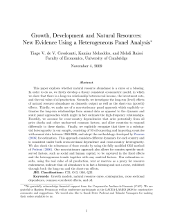 Growth, Development and Natural Resources: New Evidence Using