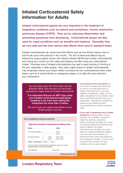 Inhaled Corticosteroid Safety Information for Adults