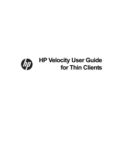 HP Velocity User Guide for Thin Clients